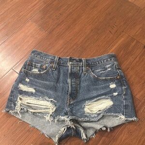 Levi Distressed Denim Shorts